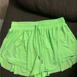 GB girls Neon Green Layered Athletic Skort Shorts